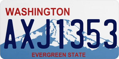 WA license plate AXJ1353