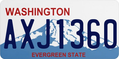 WA license plate AXJ1360