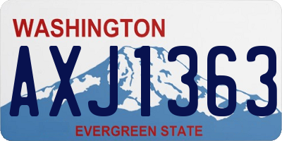 WA license plate AXJ1363
