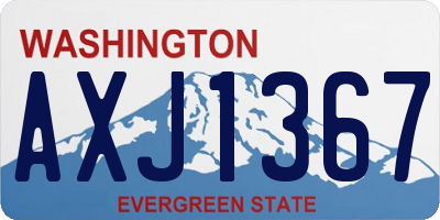 WA license plate AXJ1367