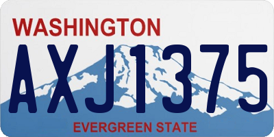 WA license plate AXJ1375