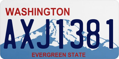 WA license plate AXJ1381