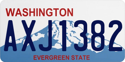 WA license plate AXJ1382