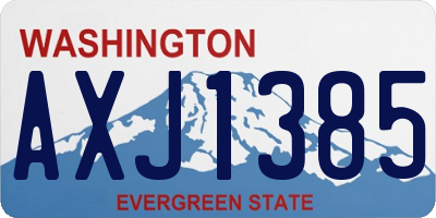 WA license plate AXJ1385