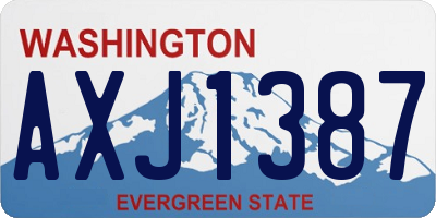 WA license plate AXJ1387