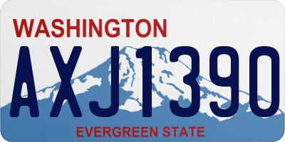 WA license plate AXJ1390