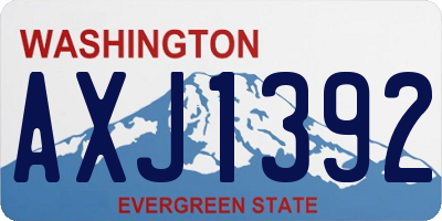 WA license plate AXJ1392