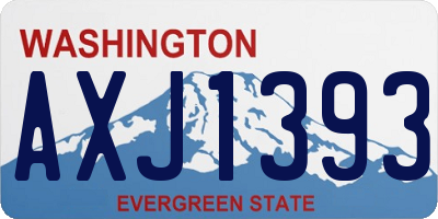 WA license plate AXJ1393