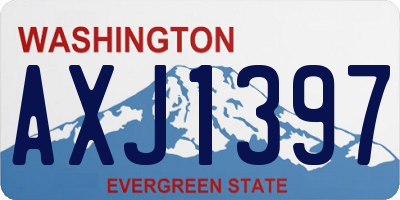 WA license plate AXJ1397