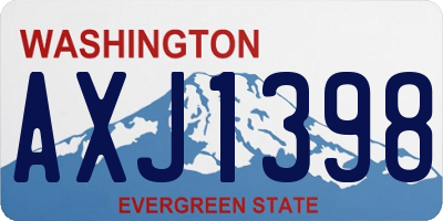 WA license plate AXJ1398