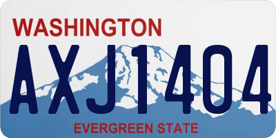 WA license plate AXJ1404