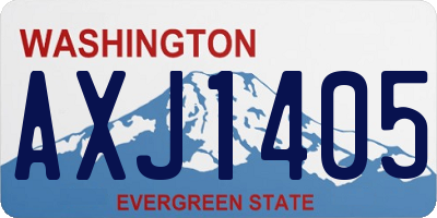 WA license plate AXJ1405