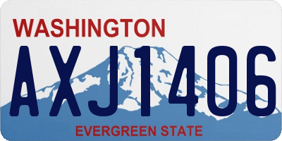 WA license plate AXJ1406