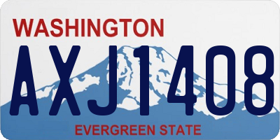WA license plate AXJ1408