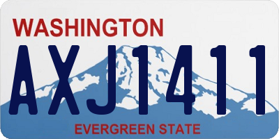 WA license plate AXJ1411