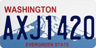 WA license plate AXJ1420