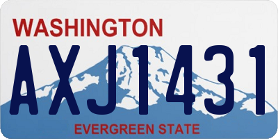 WA license plate AXJ1431