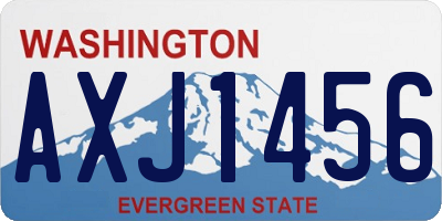 WA license plate AXJ1456