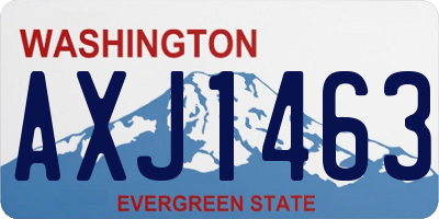 WA license plate AXJ1463