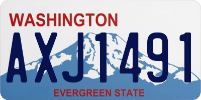 WA license plate AXJ1491