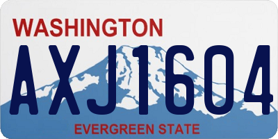 WA license plate AXJ1604