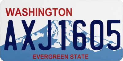 WA license plate AXJ1605