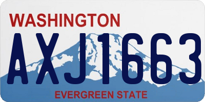 WA license plate AXJ1663