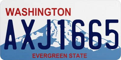 WA license plate AXJ1665