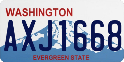WA license plate AXJ1668