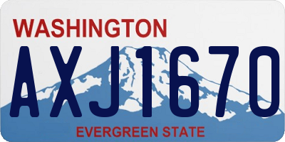 WA license plate AXJ1670