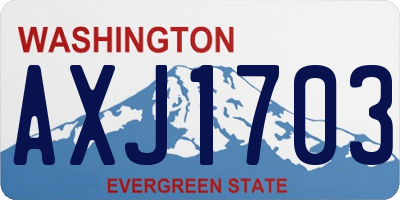 WA license plate AXJ1703
