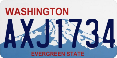 WA license plate AXJ1734