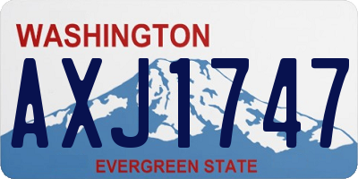 WA license plate AXJ1747
