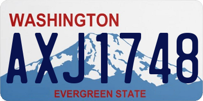 WA license plate AXJ1748