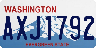 WA license plate AXJ1792