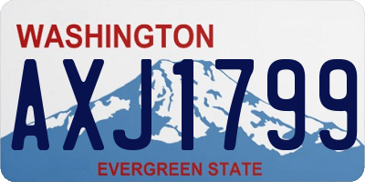 WA license plate AXJ1799