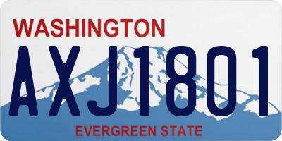 WA license plate AXJ1801
