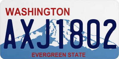 WA license plate AXJ1802