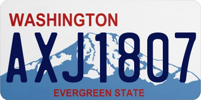 WA license plate AXJ1807