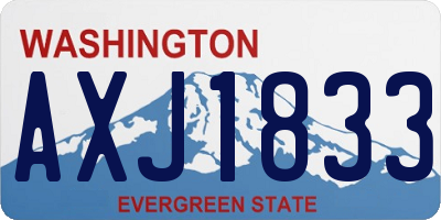 WA license plate AXJ1833