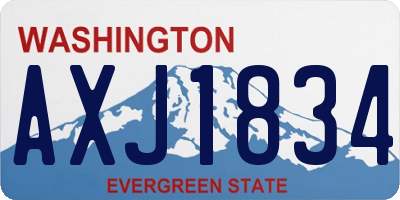 WA license plate AXJ1834