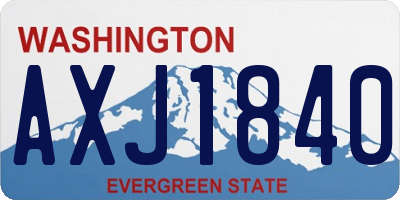 WA license plate AXJ1840
