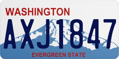 WA license plate AXJ1847