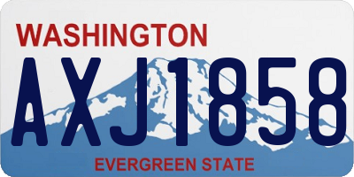 WA license plate AXJ1858