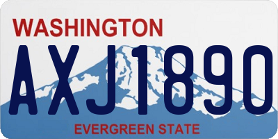 WA license plate AXJ1890