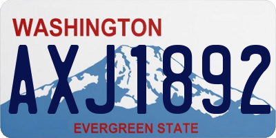 WA license plate AXJ1892
