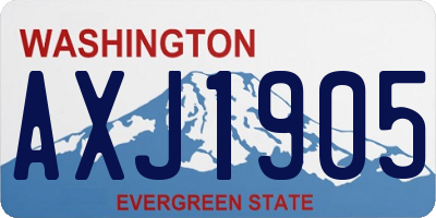 WA license plate AXJ1905