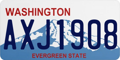 WA license plate AXJ1908