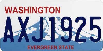 WA license plate AXJ1925