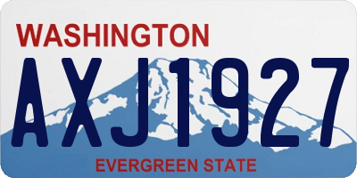 WA license plate AXJ1927